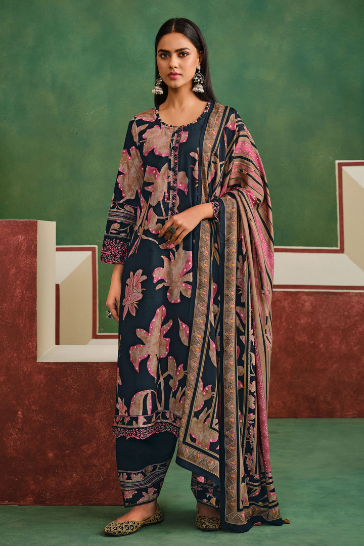 Premium Pashmina Printed Embroidery Patti Salwar Suit