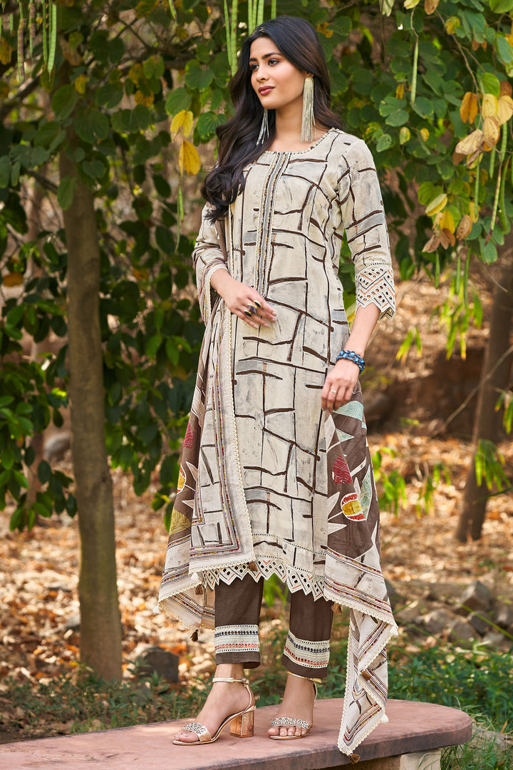 Pure Linen Digital Print Designer Daily Wear Salwar Kameez