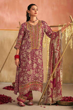 Load image into Gallery viewer, Rani Pure Silk Brocade Jacquard Digital Print Designer Straight Cut Dress