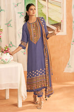 Load image into Gallery viewer, Lavender Premium Bemberg Silk Slub Digital Print Designer Suit