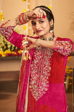 Load image into Gallery viewer, Red Embroidered Karva Chauth Special Salwar Suit
