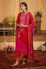 Load image into Gallery viewer, Karva Chauth Special Salwar Suit In Red Color
