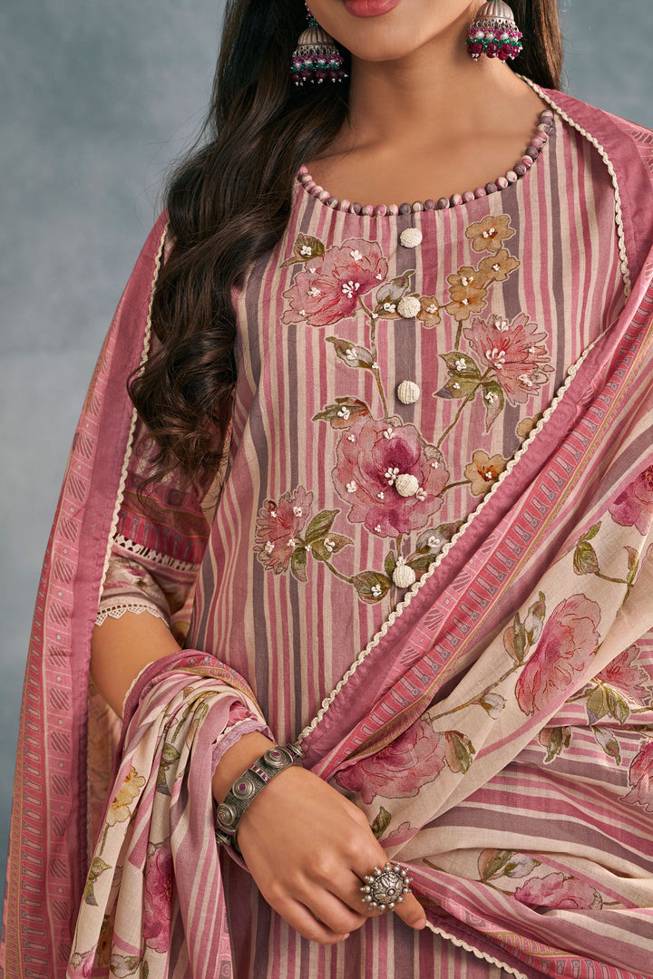 Pure Mal Mal Cotton Digital Print Long Straight Cut Casual Salwar Kameez