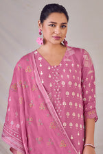 Load image into Gallery viewer, Pink Color Pure Orgenza Khadi Block Print Function Wear Salwar Kameez
