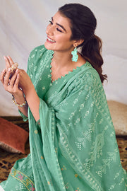 Sea Green Color Pure Orgenza Suit