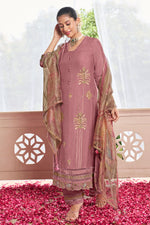 Load image into Gallery viewer, Pink Color Pure Moga Silk Foil Print Designer Dress
