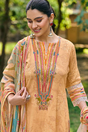 Premium Mustard Ethnic Cotton Suit Set With Designer Dupatta
