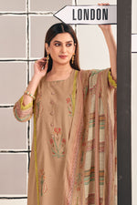 Load image into Gallery viewer, Designer Cream Cotton Salwar Kameez With Gpo Lace Work And Digital Print