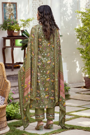 Olive Green Digital Print Casual Dress