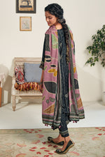 Load image into Gallery viewer, Black Pure Moga Silk Embroidery Digital Print Designer Trending Long Salwar Suit

