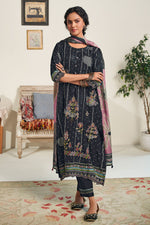 Load image into Gallery viewer, Black Pure Moga Silk Embroidery Digital Print Designer Trending Long Salwar Suit
