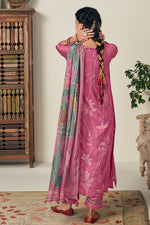 Load image into Gallery viewer, Pink Pure Moga Silk Embroidery Digital Print Designer Trending Long Suit
