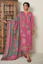 Load image into Gallery viewer, Pink Pure Moga Silk Embroidery Digital Print Designer Trending Long Suit

