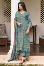 Load image into Gallery viewer, Pure Premium Corduroy Digital Print Straight Cut Salwar Suit
