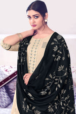 Load image into Gallery viewer, Beige Color Pure Cotton Embroidery With Block Print Long Suit
