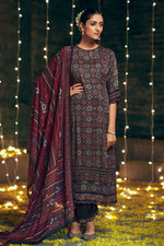 Load image into Gallery viewer, Multi Color Ajrak Print On Pure Modal Silk Salwar Kameez With Hand Work