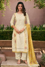 Load image into Gallery viewer, Beige Hand Block Print Cotton Suit Set