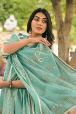 Load image into Gallery viewer, Elegant Organdy Hand Block Printed Salwar Suit