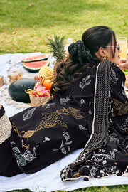 Beige Pure Organdy Block Print Salwar Suit