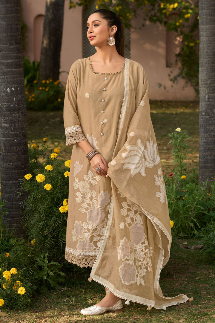 Pure South Cotton Top Dyed Jacquard Designer Salwar Kameez