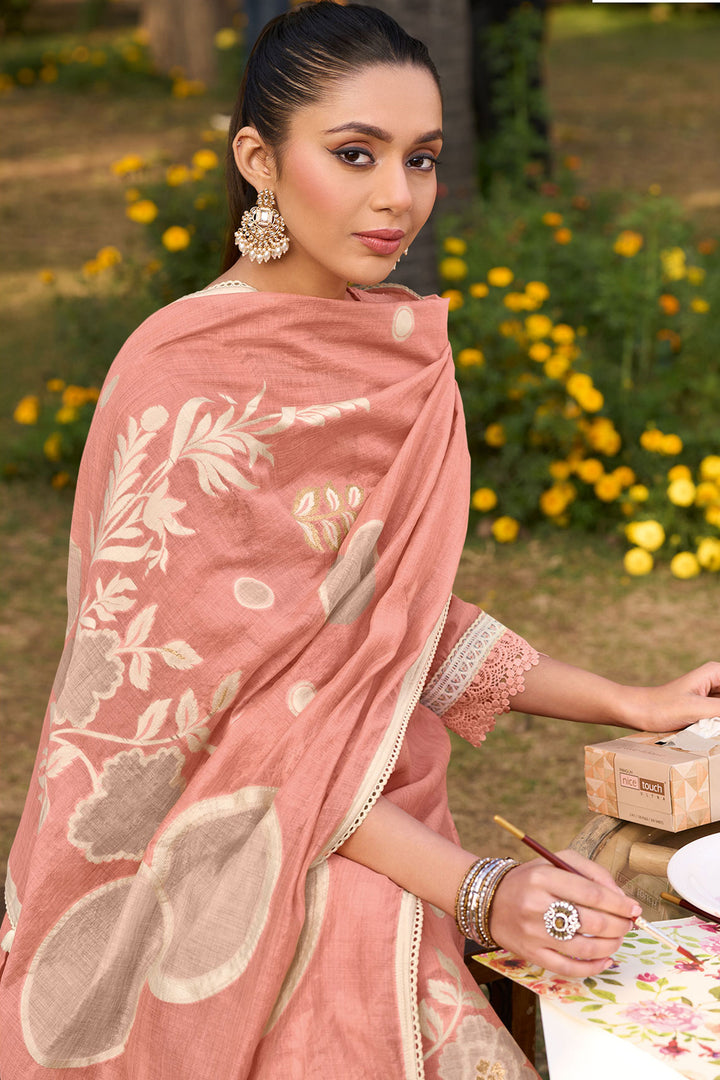 Elegant Pure Cotton Jacquard Salwar Kameez Set