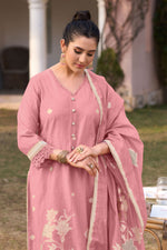 Load image into Gallery viewer, Designer South Cotton Jacquard Straight Cut Salwar Suit