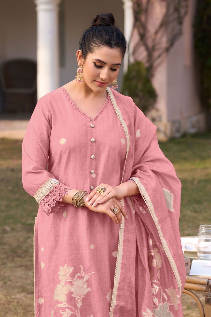 Designer South Cotton Jacquard Straight Cut Salwar Suit