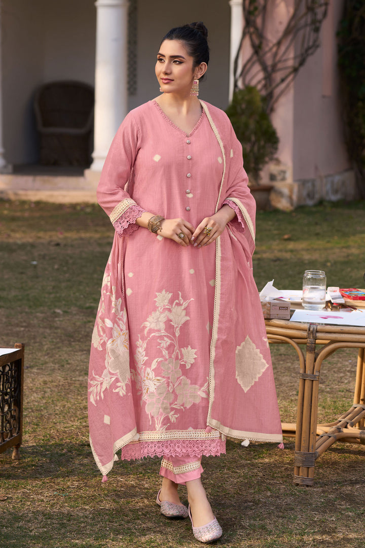 Designer South Cotton Jacquard Straight Cut Salwar Suit