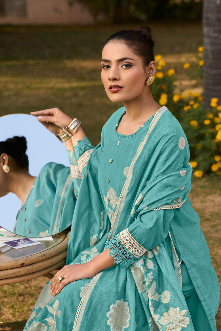 Stylish Pure South Cotton Jacquard Salwar Kameez