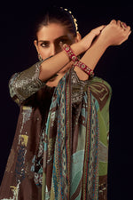 Load image into Gallery viewer, Trendy Brown Color Digital Printed Muslin Jacquard silk Salwar Suit
