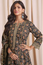 Load image into Gallery viewer, Black Digital Print Work Salwar suit In Pure Premium Corduroy Fabric

