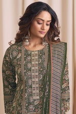 Load image into Gallery viewer, Pure Premium Corduroy Party Wear Salwar Suit In Green Color
