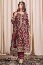 Load image into Gallery viewer, Red Pure Premium Corduroy Salwar Suit With Digital Print Work

