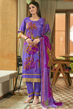 Load image into Gallery viewer, Purple Color Pure Bemberg Silk Digital Print Daily Wear Salwar Suit