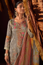 Load image into Gallery viewer, Pure Tissue Fancy Jacquard Digital Print Embroidered Salwar Suit
