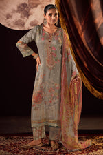 Load image into Gallery viewer, Pure Tissue Fancy Jacquard Digital Print Embroidered Salwar Suit