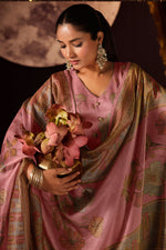 Load image into Gallery viewer, Elegant Tissue Silk Digital Print Suit With Gold Zari Dupatta