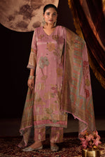 Load image into Gallery viewer, Elegant Tissue Silk Digital Print Suit With Gold Zari Dupatta