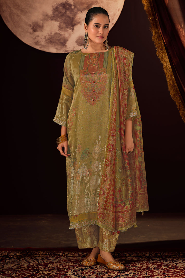 Premium Tissue Jacquard Embroidery Work Salwar Suit