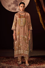 Load image into Gallery viewer, Luxury Tissue Jacquard Salwar Suit With Embroidered Sleeves And Designer Dupatta