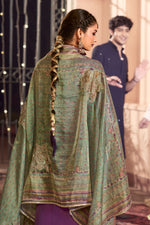 Load image into Gallery viewer, Pure Otta Silk Dyed With Fancy Placement Embroidery Work Salwar Kameez In Purple Color
