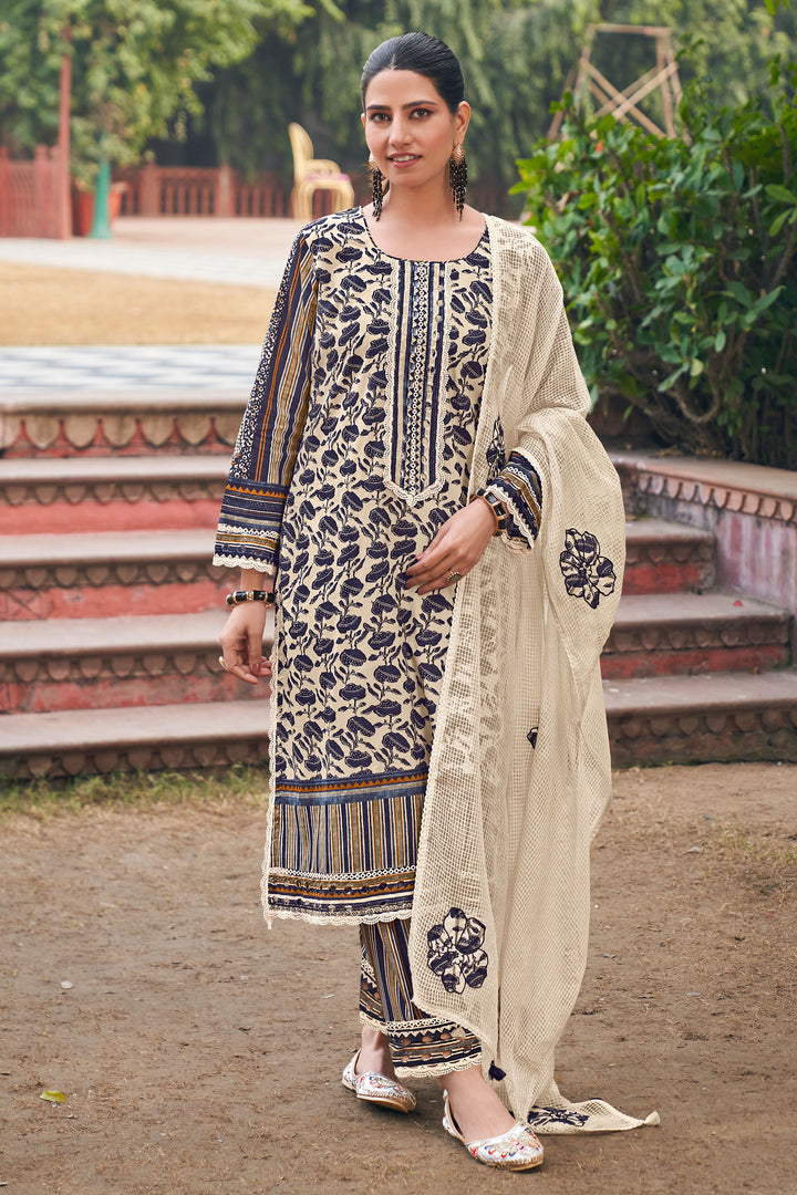 Designer Cotton Block Print Salwar Kameez
