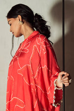 Load image into Gallery viewer, Red Muslin Kaftan Style Co-Ord Set
