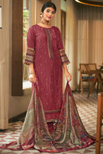 Load image into Gallery viewer, Maroon Pure Bemberg Silk Digital Print Long Straight Cut Salwar Kameez
