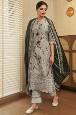 Load image into Gallery viewer, Off White Color Pure Russian Silk Digital Print Casual Long Straight Cut Salwar Kameez