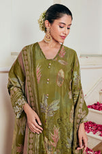 Load image into Gallery viewer, Dainty Green Pure Muslin Silk Trendy Salwar Kameez
