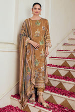 Load image into Gallery viewer, Gratifying Pure Muslin Silk Brown Stylish Suit
