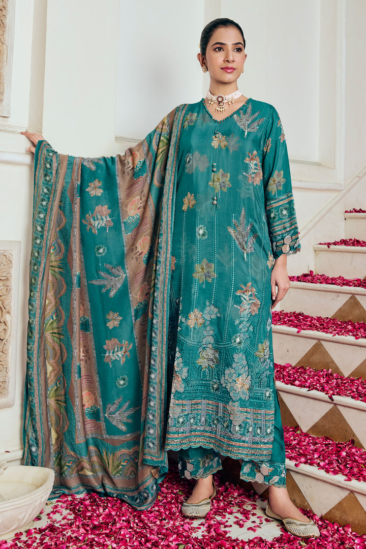 Adorable Pure Maslin Silk Party Style Straight Cut Long Salwar Kameez