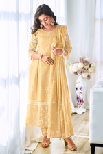 Load image into Gallery viewer, Cream Pure Cotton Embroidery Khadi Block Print Designer Dress
