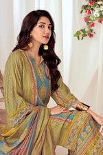 Load image into Gallery viewer, Pure Muslin Silk Checks Digital Print Straight Cut Salwar Kameez
